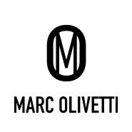 Assorted Marc Olivetti fragrances displayed on sculptural pedestals